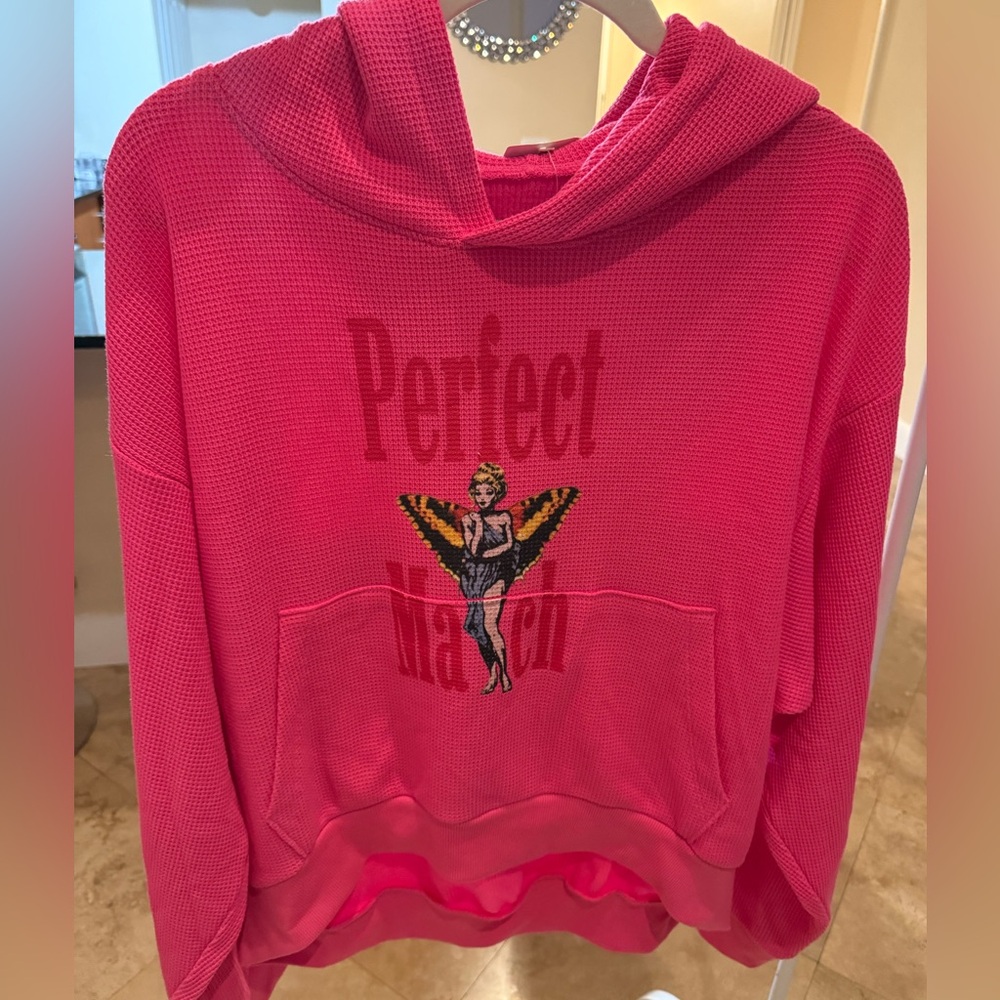 BoysLie Pink Perfect Match Thermal Graphic Hoodie